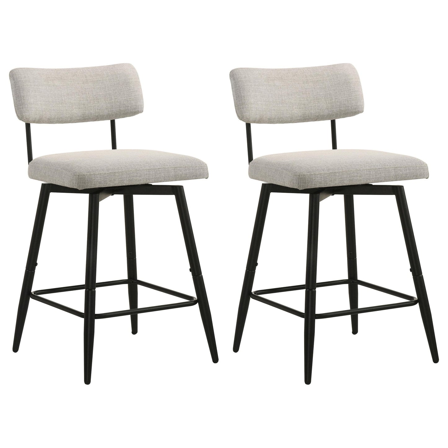 Levine Fabric Upholstered Swivel Counter Chair Cream (Set of 2)