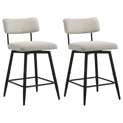 Levine Fabric Upholstered Swivel Counter Chair Cream (Set of 2)