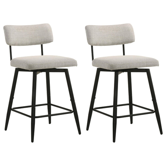 Levine Fabric Upholstered Swivel Counter Chair Cream (Set of 2)