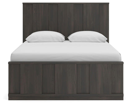Shaehartin - Queen Panel Platform Bed - Dark Brown