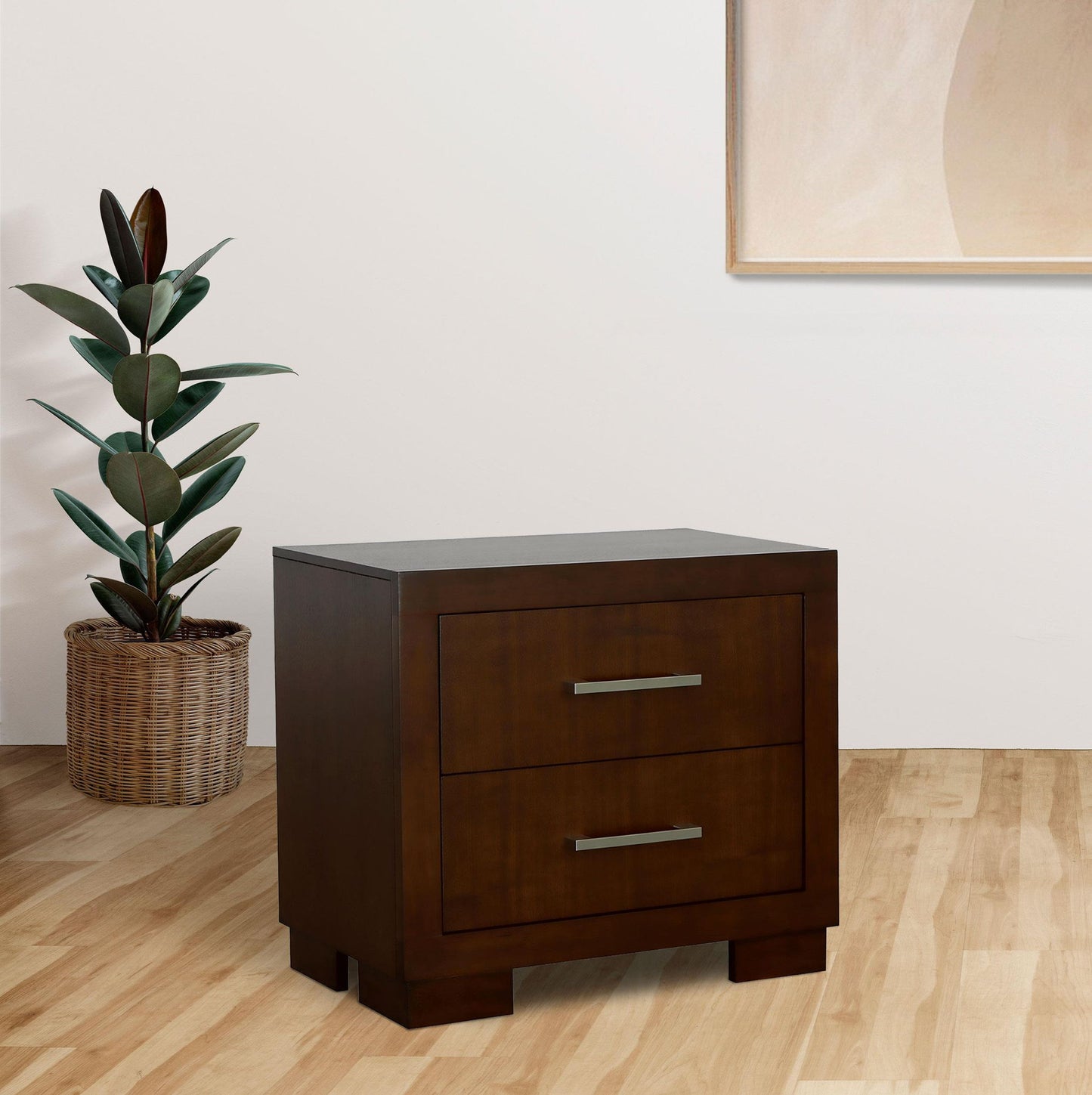 Jessica 2-drawer Nightstand Cappuccino