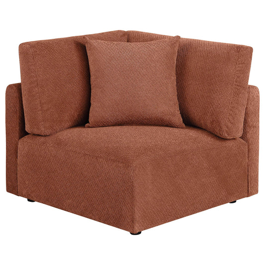Elysia Fabric Upholstered Modular Corner Chair Coral