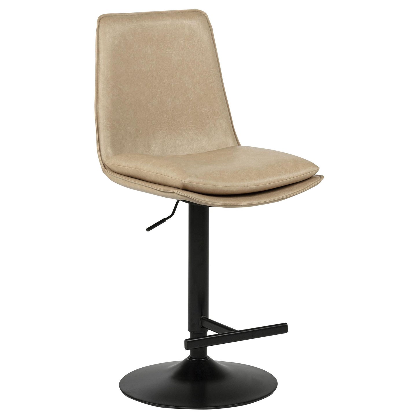 Eldridge Faux Leather Upholstered Adjustable Bar Stool Coffee Tan