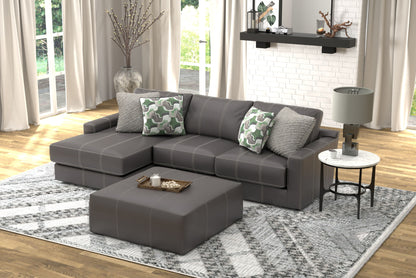 Minori - Italian Leather Sofa / Chaise And Cocktail Ottoman