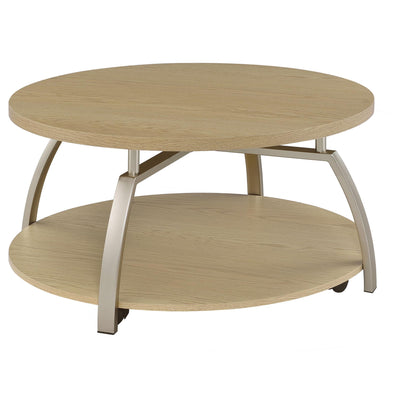 Dacre Round Engineered Wood Top Coffee Table Greige