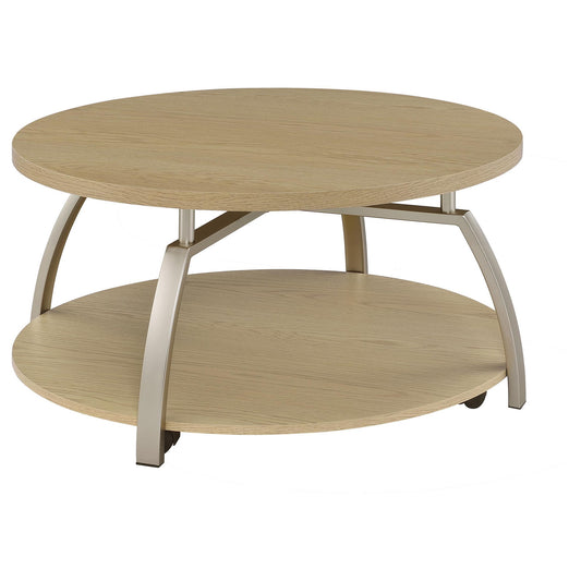 Dacre Round Engineered Wood Top Coffee Table Greige