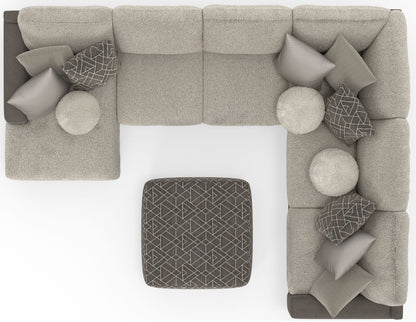 Canyon - 4 Piece Sectional With Cuddler Seat Cushions, Included Accent Pillows And Cocktail Ottoman (Left Side Facing Chaise) - Umber