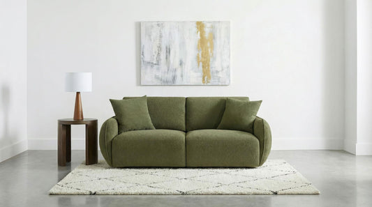 Elysia Fabric Upholstered Modular Lounge Loveseat Green