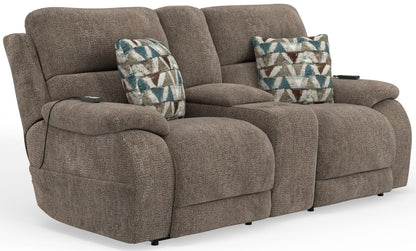 Joya - Power Headrest Power Lay Flat Reclining Console Loveseat With CR3 Heat/Massage/Lumbar/ZG