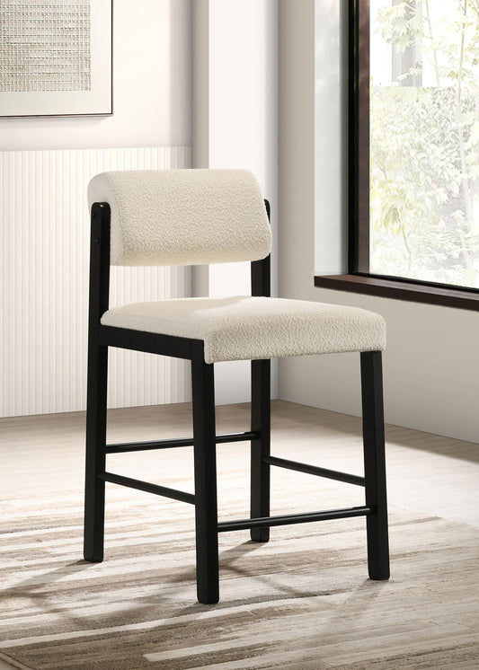 Kehoe Upholstered Counter Height Chair Cream and Black (Set of 2)