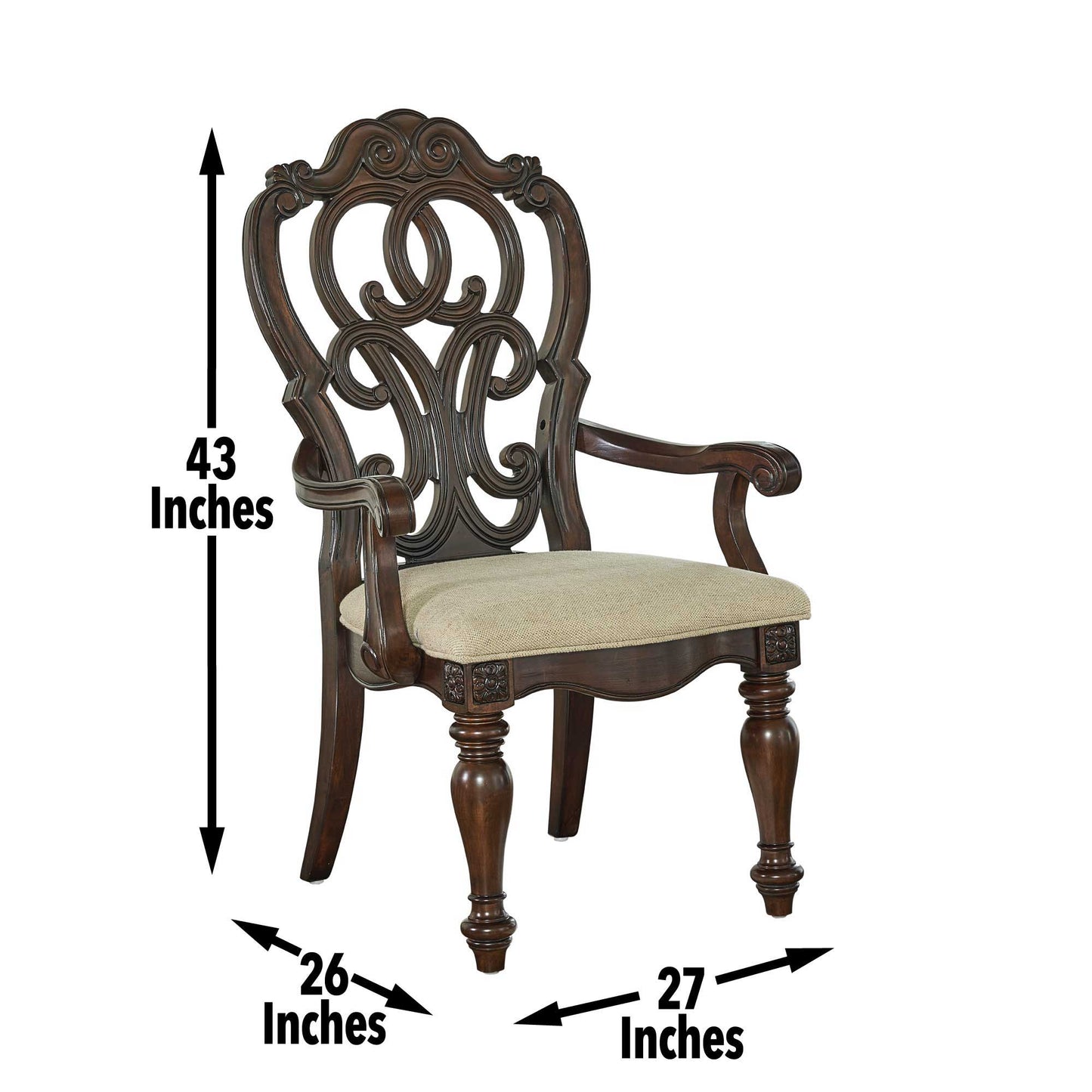 Royale - Arm Chair - Dark Brown