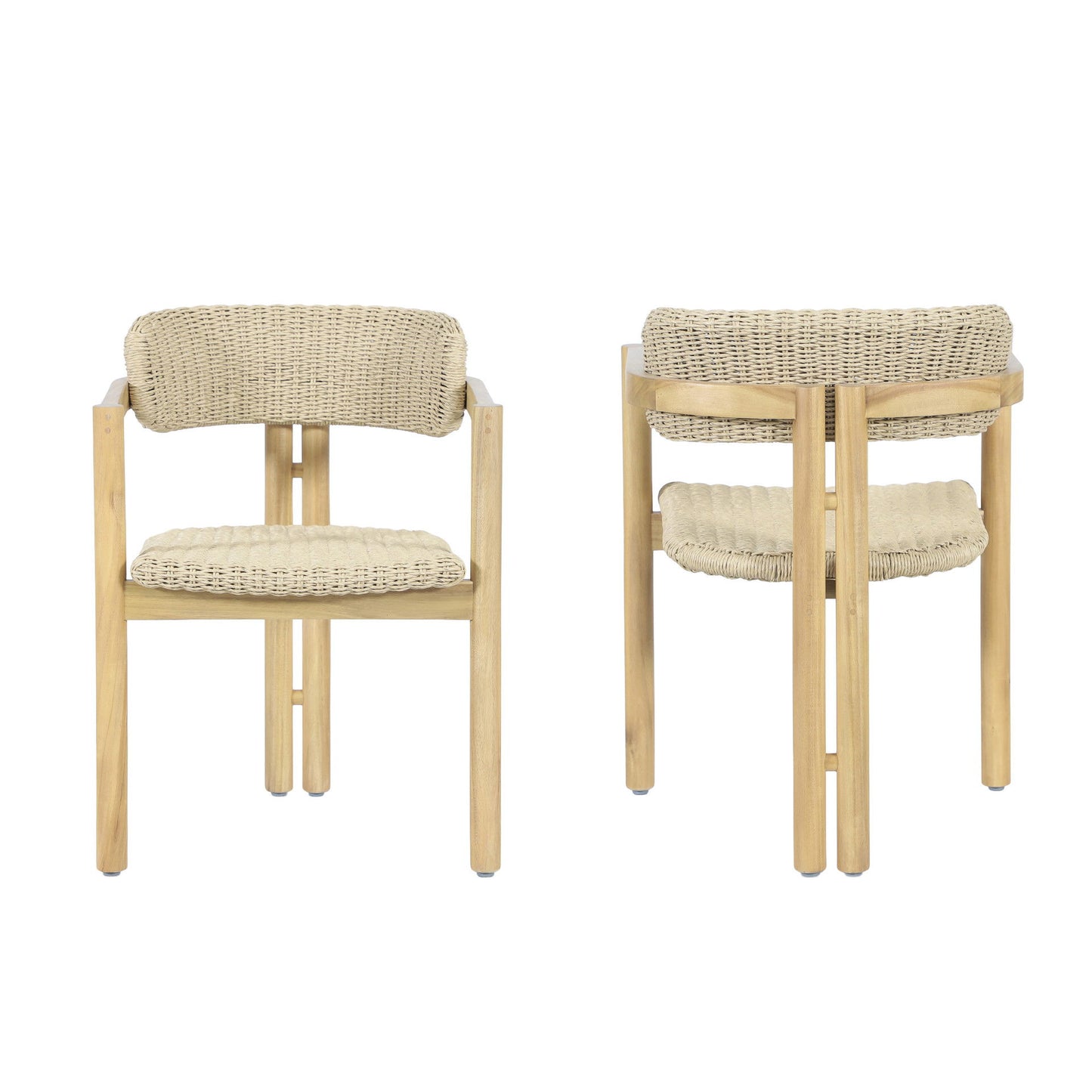 Sedona - Wood And Wicker Patio Dining Chair (Set of 2) - Natural / Brown