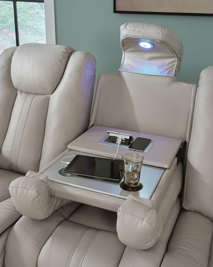 Elevate Edges - Reclining Sofa With Drop Down Table - Coin