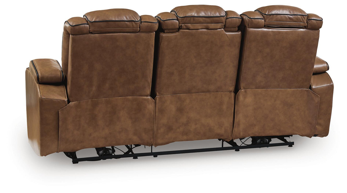 Gruaro - Power Reclining Sofa With Adjustable Headrest - Amber