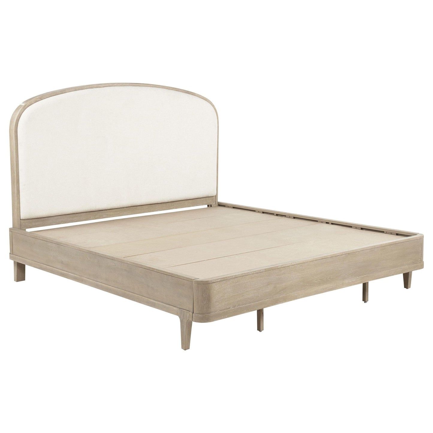 Lucaire Eastern King Upholstered Panel Bed Sandstone