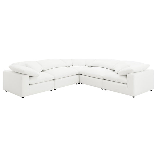 Raleigh 5-piece Boucle Upholstered Modular Sectional Ivory