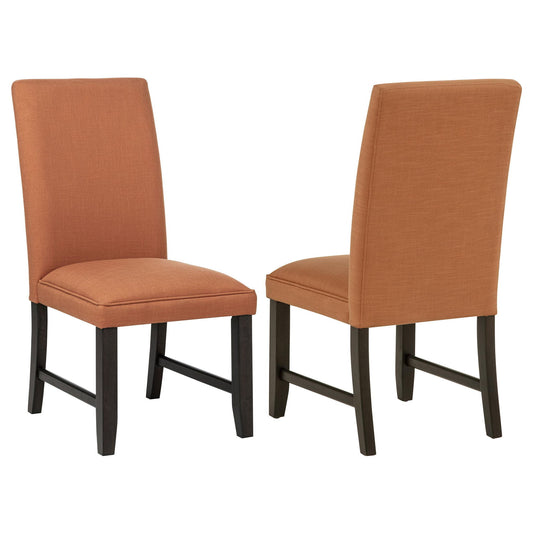 Berning Fabric Upholstered Parson Side Chair Salmon Orange (Set of 2)