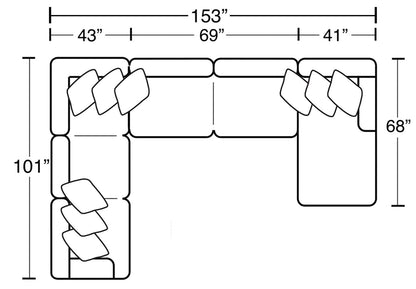 Polaris - Sectional With Comfort Coil Seating And Accent Pillows Included