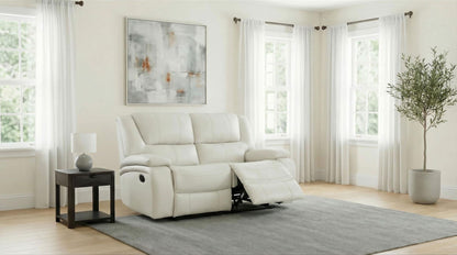 Camila Upholstered Motion Reclining Loveseat White
