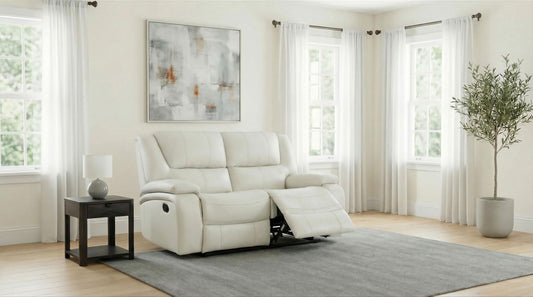 Camila Upholstered Motion Reclining Loveseat White