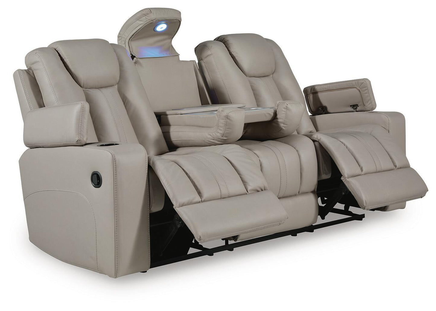 Elevate Edges - Reclining Sofa With Drop Down Table - Coin