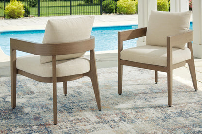 Serene Bay - Arm Chair With Cushion (Set of 2) - Dark Brown / White