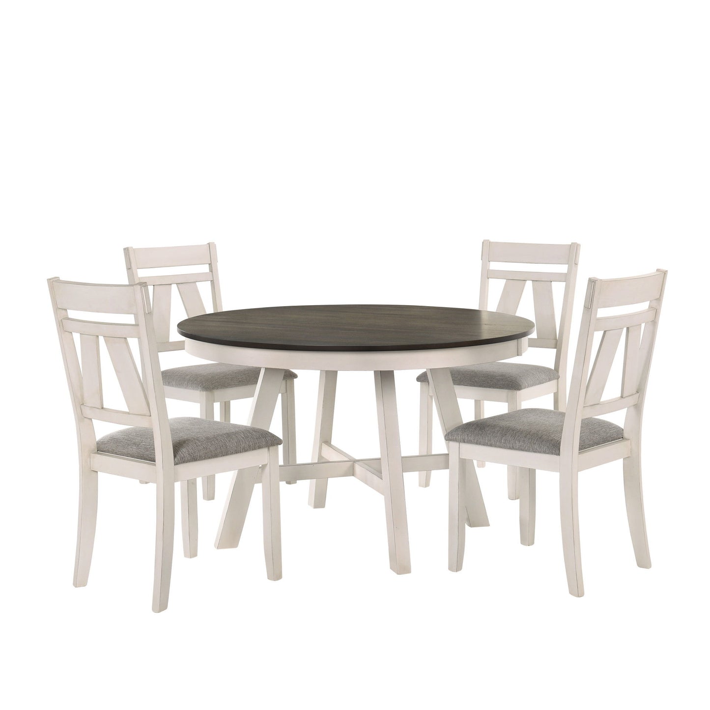 Maisie - Round Table - White / Brown