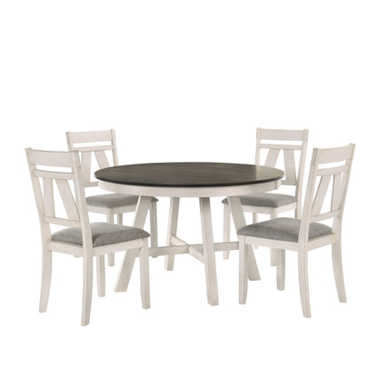 Maisie - Round Table - White / Brown