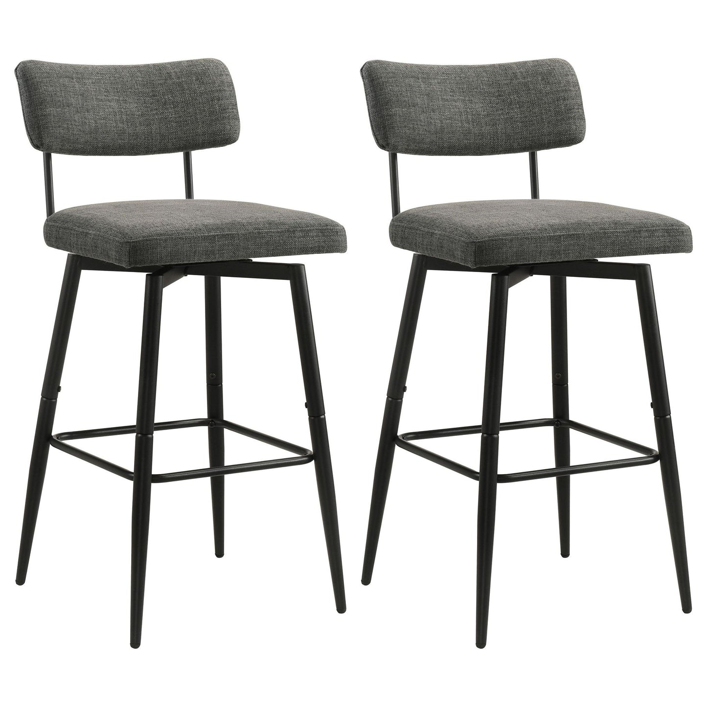 Levine Fabric Upholstered Swivel Bar Chair Grey (Set of 2)