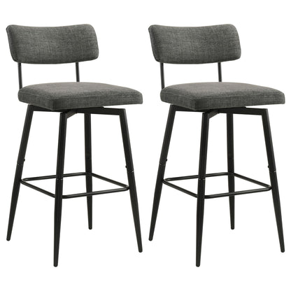Levine Fabric Upholstered Swivel Bar Chair Grey (Set of 2)