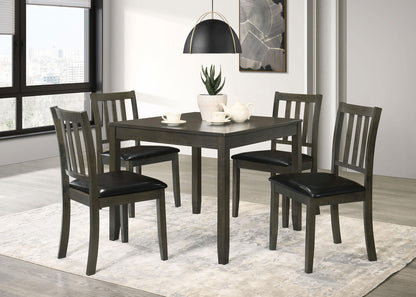 Parkwood 5-piece Square Dining Table Set Dark Ash Brown
