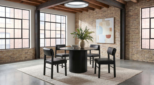 Hamlyn 5-piece Round Wood Dining Set Black