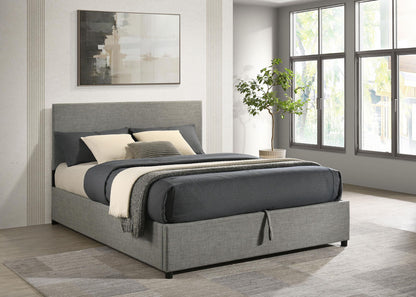 Reeves Upholstered Queen Lift-Top Storage Platform Bed Grey