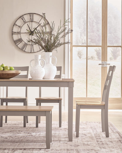 Harperfeld - Dining Room Table Set (Set of 6) - Natural / Gray