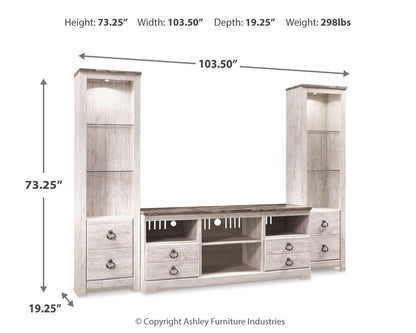 Willowton - Entertainment Center With Fireplace Option
