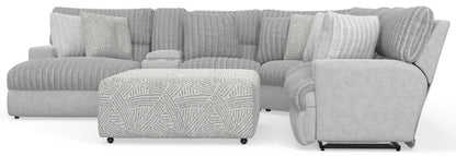 Abraxas - 6 Piece Power Reclining Sectional With Lay-Back Chaise, 2 Reclining Seats, And Included Cocktail Ottoman (LSF Chaise) - Moonstruck