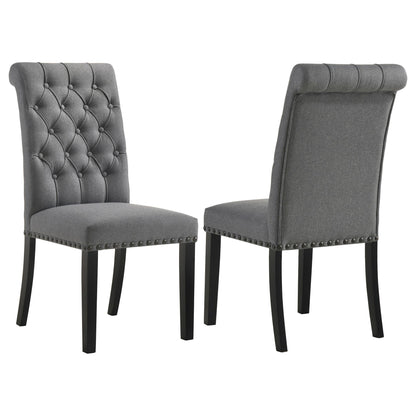 Alana Fabric Upholstered Dining Side Chair Grey (Set of 2)