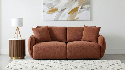 Elysia Fabric Upholstered Modular Lounge Loveseat Coral