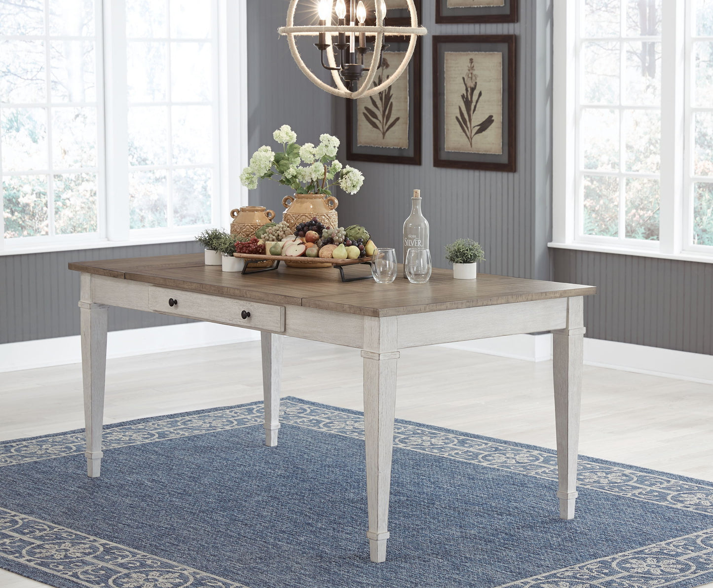 Skempton - RECT DRM Table w/Storage - White