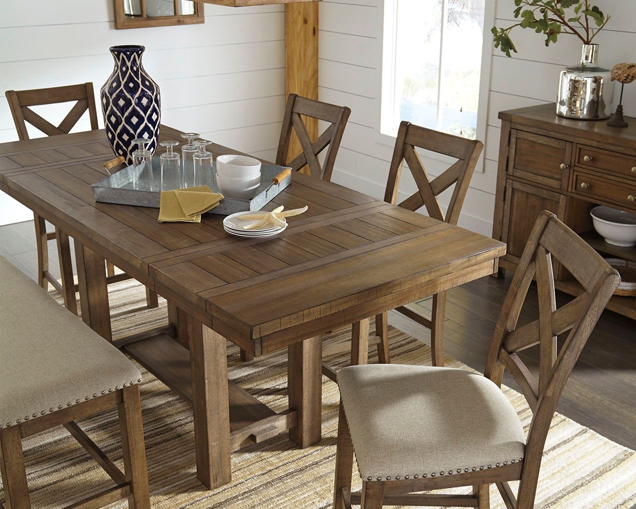 Moriville - Rectangular Dining Room Counter Extension Table - Grayish Brown