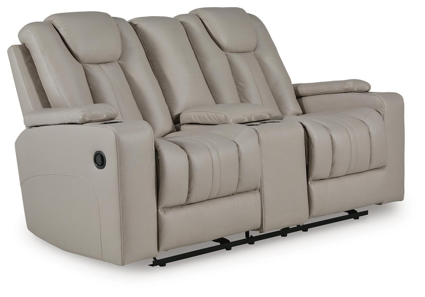 Elevate Edges - Glide Reclining Loveseat With Console - Coin