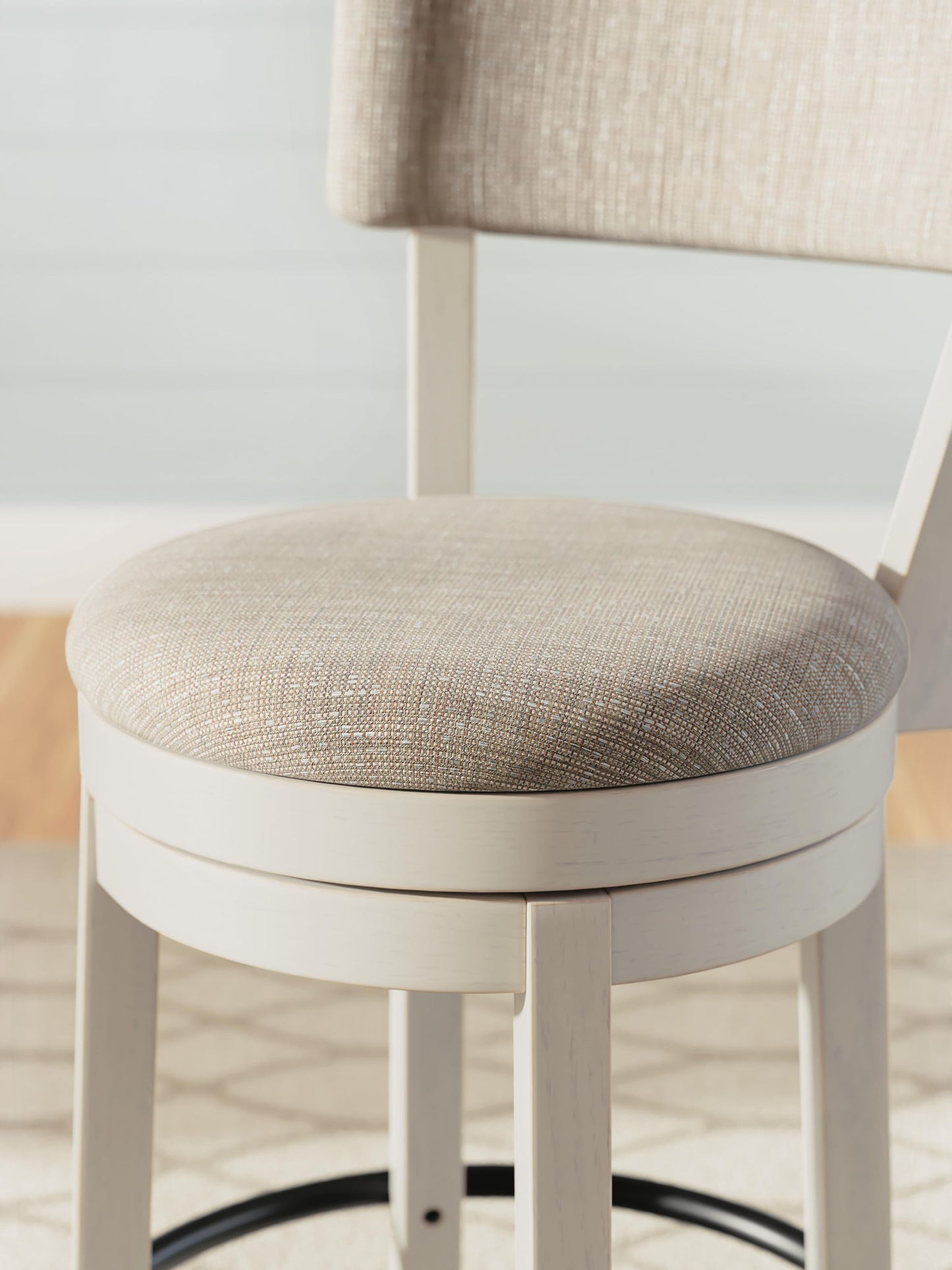 Robbinsdale - Upholstered Swivel Barstool (Set of 2) - Antique White