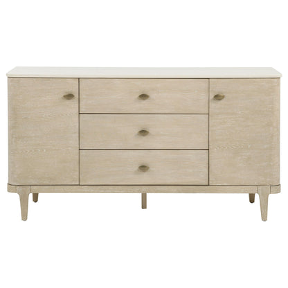 Lucaire 2-door 3-drawer Cultured Marble Top Sideboard Sandstone