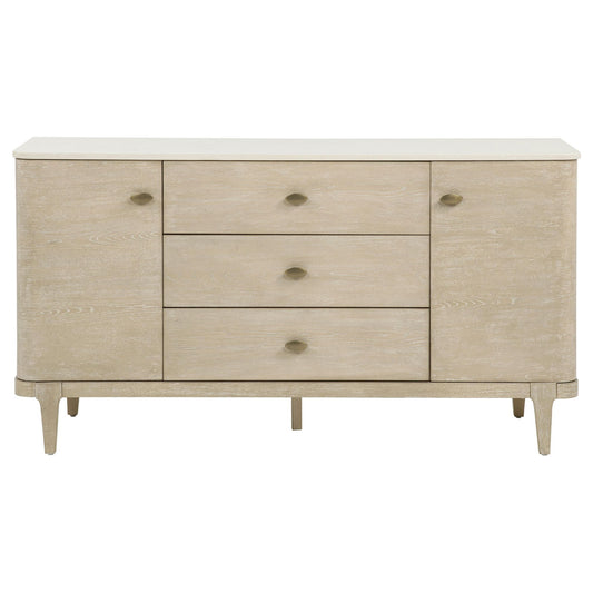 Lucaire 2-door 3-drawer Cultured Marble Top Sideboard Sandstone