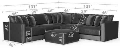 Remington - Modular Sofa And Cocktail Ottoman - Pine