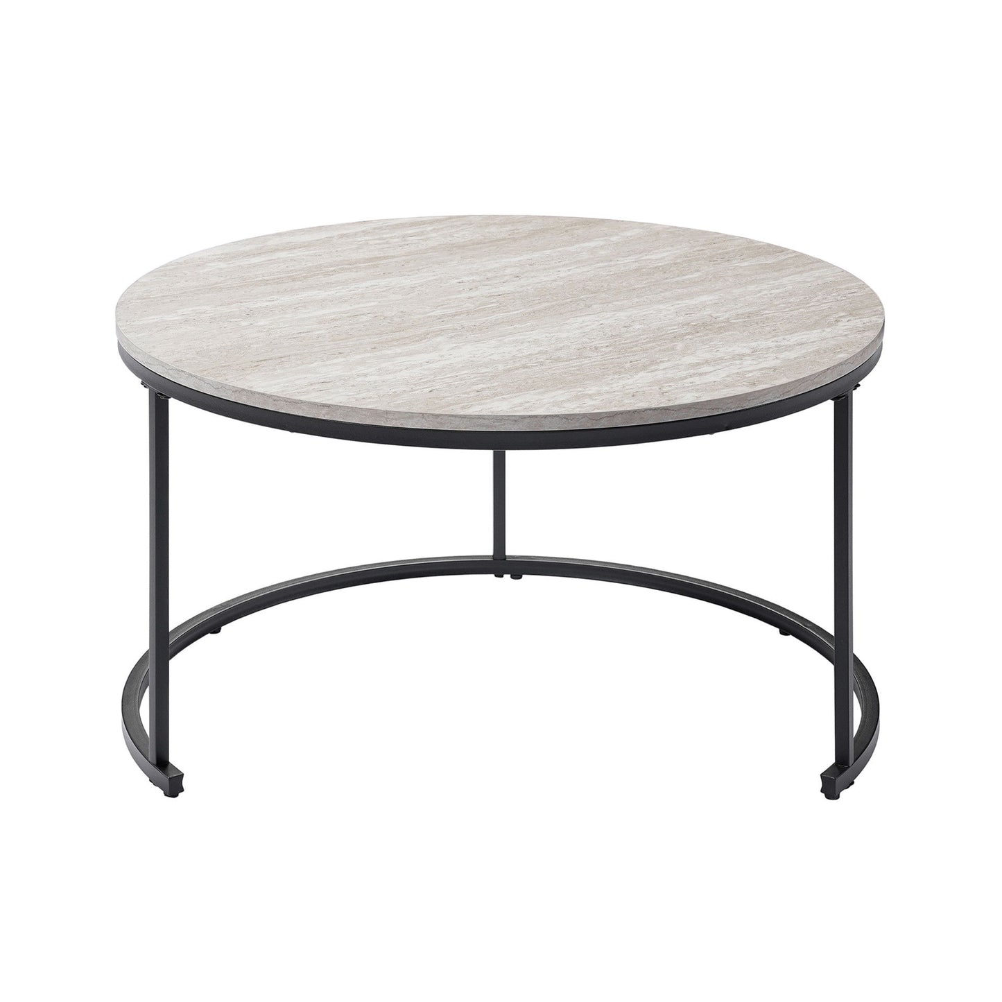 Forma - 4 Piece Occasional Set (1 Coffee, 1 Large End Table & 1 Stool, 1 Small End Table) - Black / White / Gray