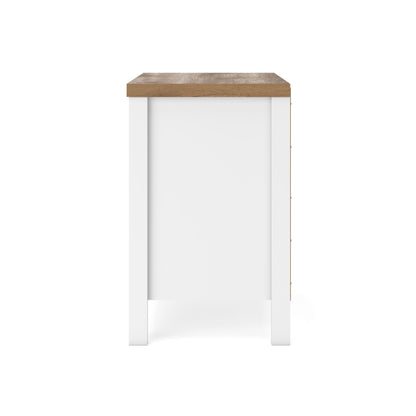 Kerisden - Two Drawer Night Stand - White / Brown
