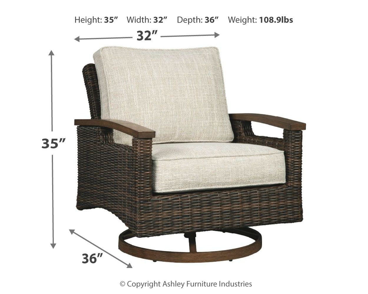 Paradise Trail - Swivel Lounge Chair (Set of 2) - Medium Brown