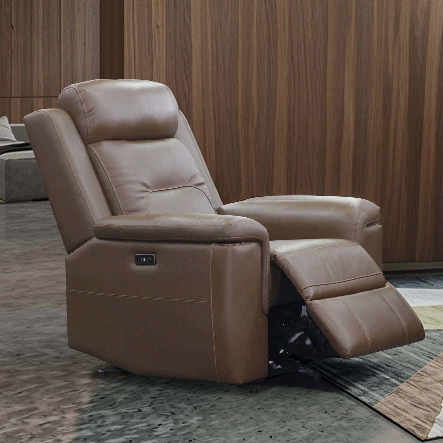 Keldon - Glider Recliner With Power Footrest - Brown
