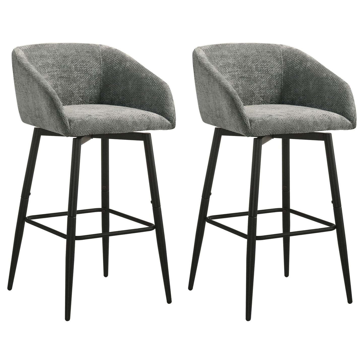 Rainer Fabric Upholstered Swivel Bar Chair Charcoal (Set of 2)
